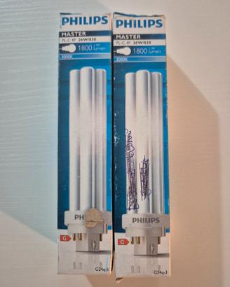 N. 2 Lampadine Philips G24q-3 PL-C 4P 26W/830 