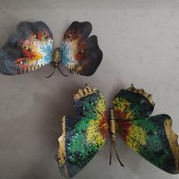 coppia farfalle in ferro battuto vintage 
