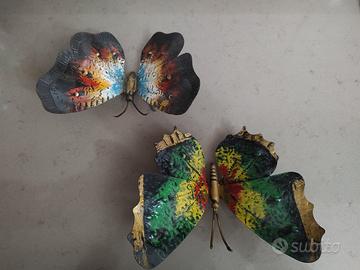 coppia farfalle in ferro battuto vintage 