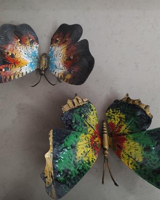 coppia farfalle in ferro battuto vintage 