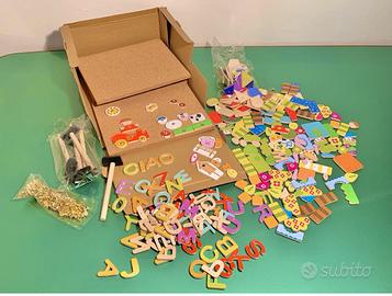 Gioco Didattico Bambini Forme Lettere Legno