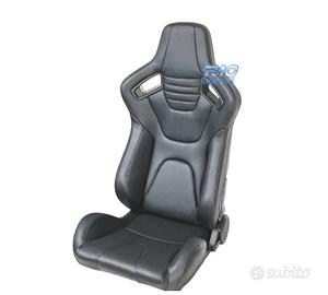 SEDILE BAQUET UNIVERSALE IN PELLE NERA LOOK EVO