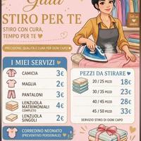 Stiro e addetta alle pulizie