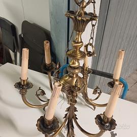 lampadario ottone funzionante   vecchio 