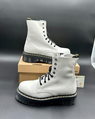 Dottor Martens Platform stivali in pelle bianca 40