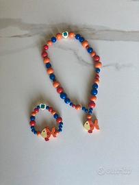 Collana e braccialetto  legno Thun
