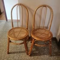 sedie con seduta in rattan