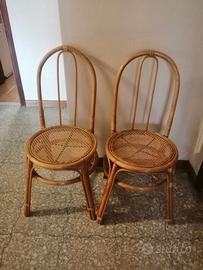 sedie con seduta in rattan