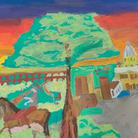 Dipinto tempera su tela