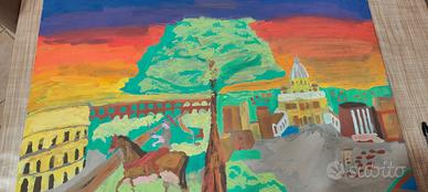 Dipinto tempera su tela