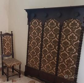 appendi abiti e 2 sedie vintage