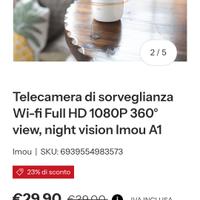 Telecamere di sorveglianza Imou A1, Wi-fi Full HD 