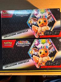 2 box sorpresa Pokemon evoluzioni prismatiche ita.