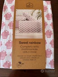 Completo lenzuola matrimoniali cotone nuovo