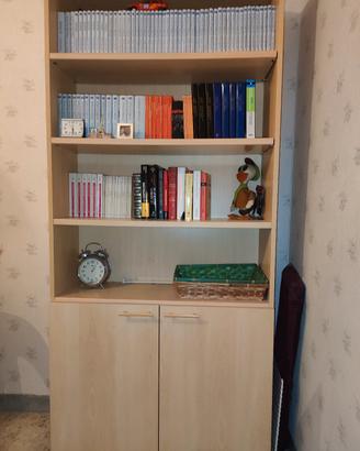 Libreria frassino 4 scaffali - 2 sportelli