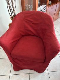 Coppia di poltrone  in alcantara bordeaux