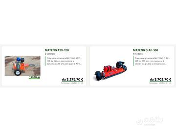 TRINCIATRICI PER QUAD E ATV CON MOTORE, 116-160 CM