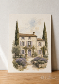Mas provenzale con lavanda – poster A3