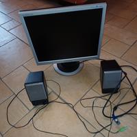 Monitor 14 pollici e casse pc