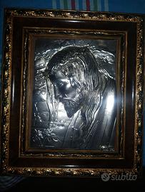Bassorilievo Icona Quadro Argento 925 Cristo