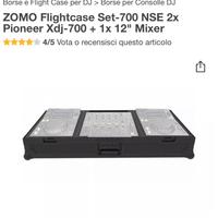 ZOMO Flightcase Set-700 2 xdj 700 + mixer da 12”