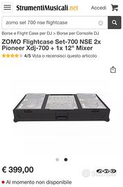 ZOMO Flightcase Set-700 2 xdj 700 + mixer da 12”