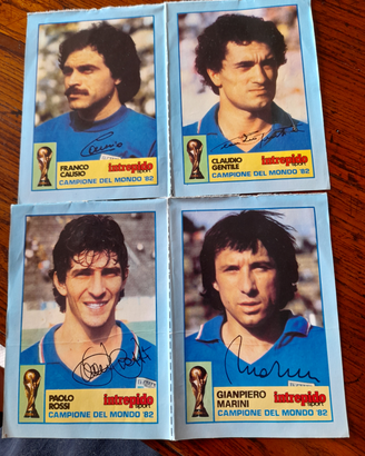 8 Cartoline calciatori mondiali 82