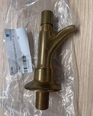 Rubinetto ottone con pulsante, attacco 1/2