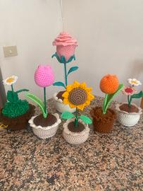 Vasetti fiori amigurumi