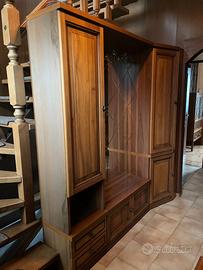 Mobile ingresso classico in legno con specchio