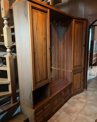 Mobile ingresso classico in legno con specchio