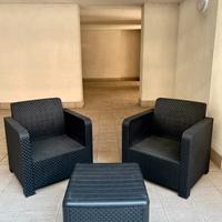 Set da esterno/giardino 2 poltrone + tavolino