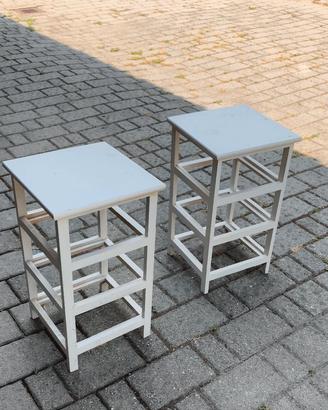 Coppia di mobiletti/strutture in legno bianco