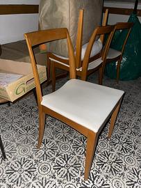 Sedie cucina / sala legno e eco pelle - 4pz