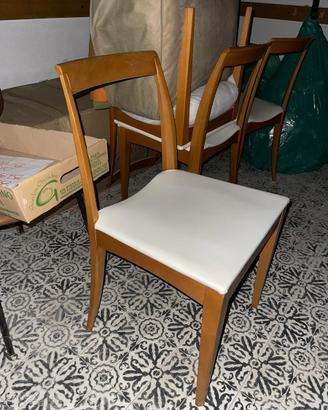 Sedie cucina / sala legno e eco pelle - 4pz