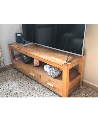 Porta televisore Jisk in rovere massello 