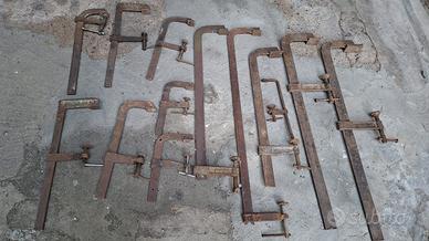 Morsetti da falegname in ferro, buone condizioni 