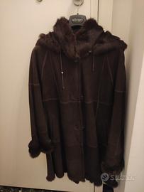 Cappotto vintage in pelle scamosciata