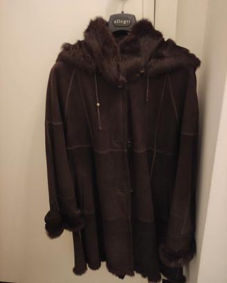 Cappotto vintage in pelle scamosciata