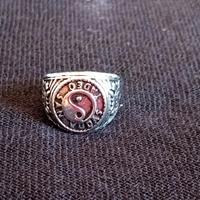 Anello sigillo metallo Design Tao