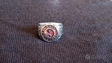 Anello sigillo metallo Design Tao