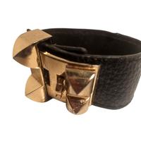 Bracciale Hermes Collier de Chien Vitello Box nero