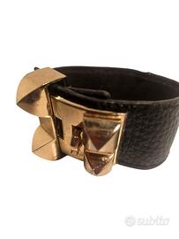 Bracciale Hermes Collier de Chien Vitello Box nero