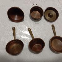 Set miniatura utensili da cucina in rame 