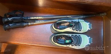 Scarpe trekking Salomon e bastoncini Gabel