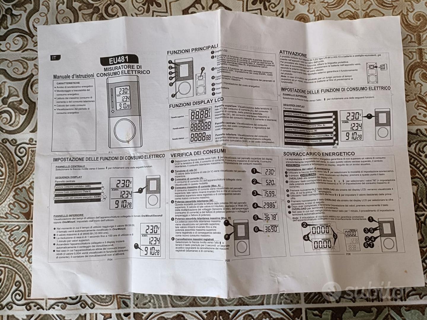 MISURATORE CONSUMI ELETTRICI ENI EU481 - Elettrodomestici In vendita a  Latina