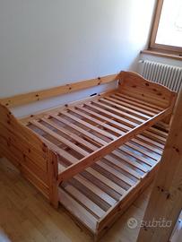 Letto a castello e cassetti e letto con estraibile