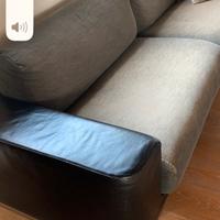 Divano pelle e stoffa 3mt