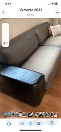 Divano pelle e stoffa 3mt