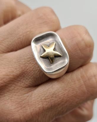 Anello DoDo in Ag 925 e Stella in Oro 18 kt